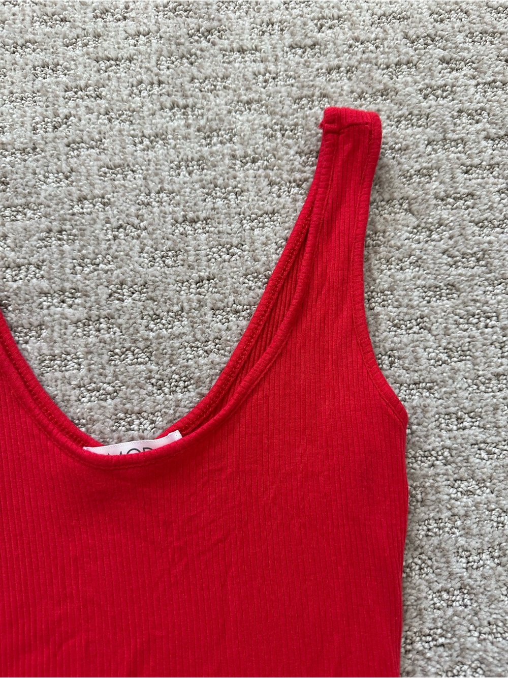 Classic Red Ribbed One-Piece Bodysuit - Picture 4 of 6